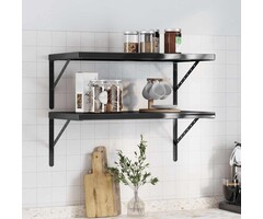 Vidaxl Wandregal 2er-Set Edelstahl Schwarz 75x40 cm - bis zu 39% Rabatt