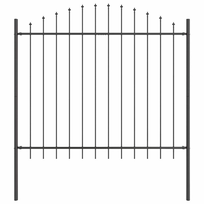 Vidaxl Gartenzaun 170x165 cm Stahl Grau - Jetzt bis zu 40% günstiger