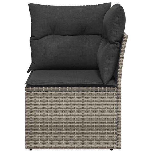 Vidaxl Garten-Ecksofa mit Kissen Poly-Rattan Grau - Outdoor Lounge bis zu 41% reduziert