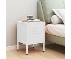 Vidaxl Moderner Stahl-Nachttisch 35x35x51cm Weiß - Outlet-Deal bis zu 39% Rabatt