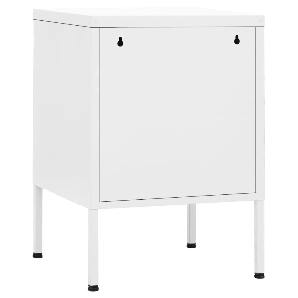 Vidaxl Moderner Stahl-Nachttisch 35x35x51cm Weiß - Outlet-Deal bis zu 39% Rabatt