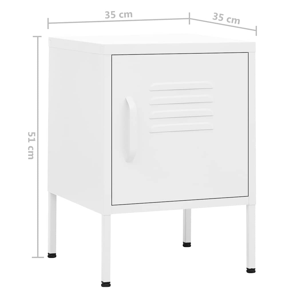 Vidaxl Moderner Stahl-Nachttisch 35x35x51cm Weiß - Outlet-Deal bis zu 39% Rabatt