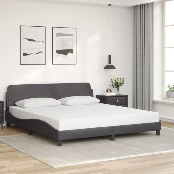 Vidaxl Polsterbett Dover 180x200 cm, Kunstleder Grau - bis zu 41% Rabatt