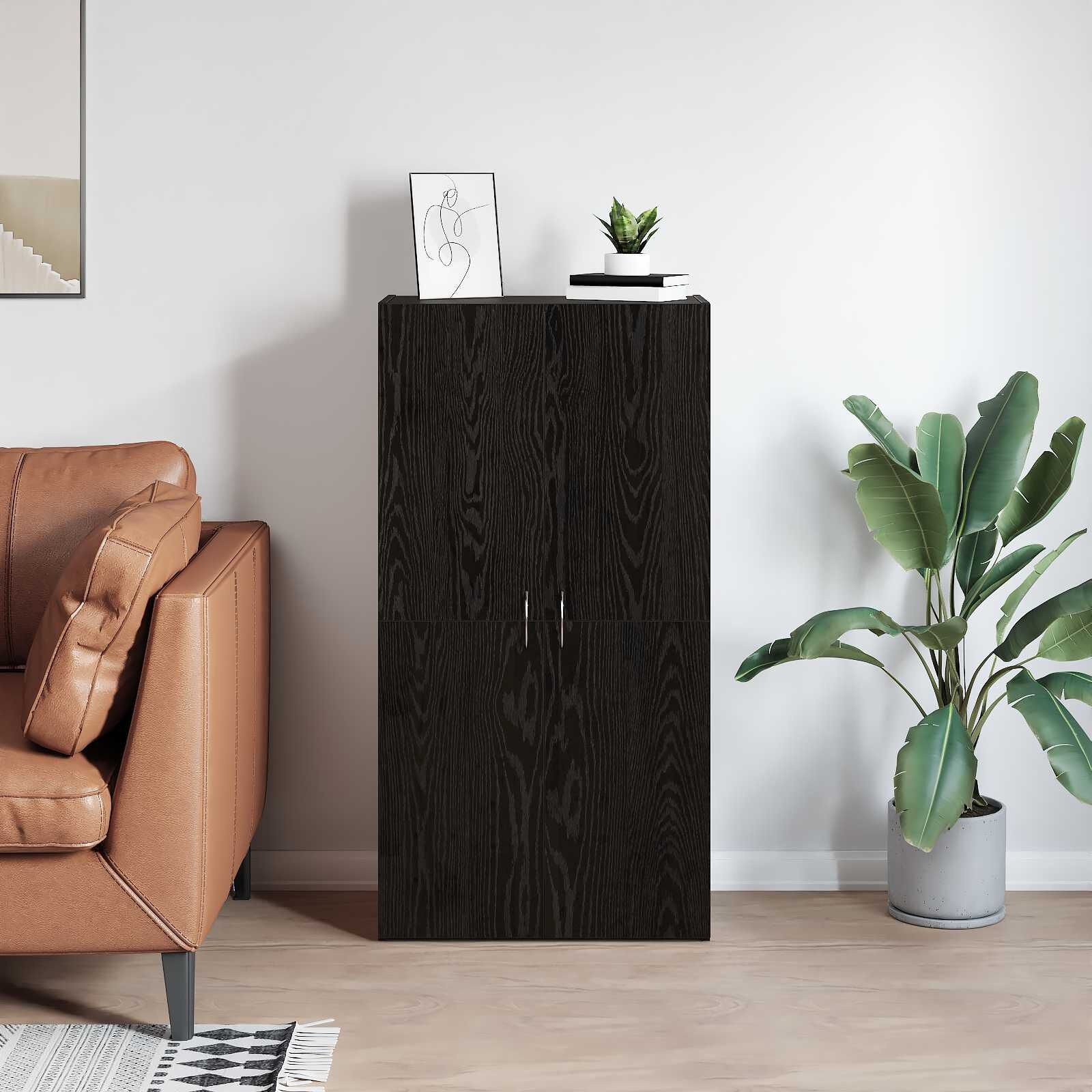 Vidaxl Moderner Büroschrank Schwarz-Eiche, 60x115cm - Sparen Sie bis zu 40%