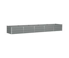 Vidaxl Großer Stahl-Pflanzkübel 400x80x45 cm Hellgrau - bis zu 40% Rabatt