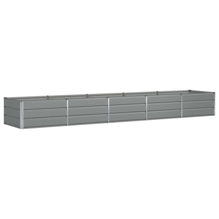Vidaxl Großer Stahl-Pflanzkübel 400x80x45 cm Hellgrau - bis zu 40% Rabatt