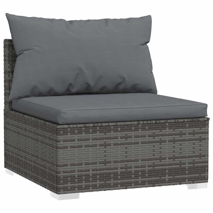 Vidaxl Garten-Mittelsofa Poly-Rattan Grau - Jetzt bis zu 71% Rabatt sichern