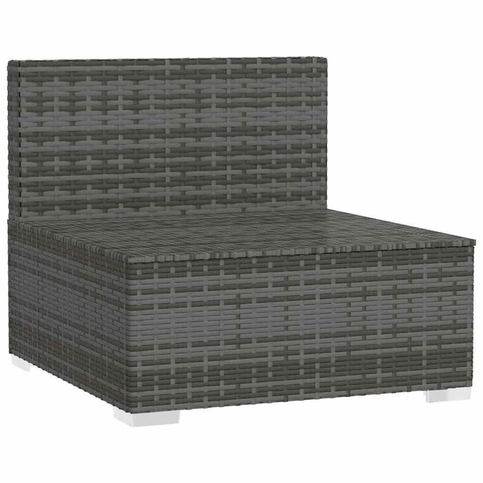 Vidaxl Garten-Mittelsofa Poly-Rattan Grau - Jetzt bis zu 71% Rabatt sichern