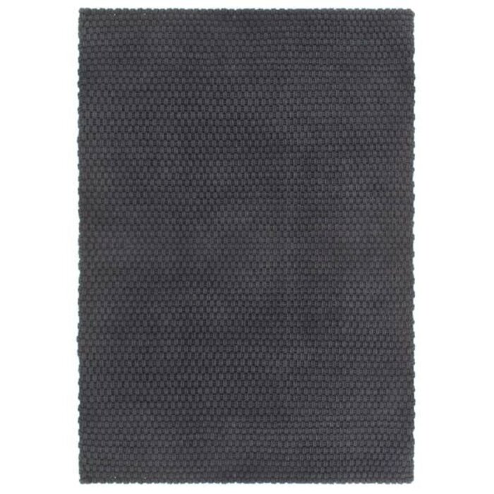 Vidaxl Rechteckiger Baumwollteppich Anthrazit 160x230 cm - Outlet bis zu 46% sparen