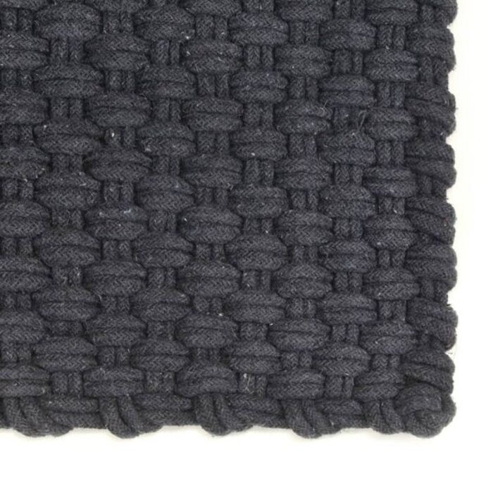 Vidaxl Rechteckiger Baumwollteppich Anthrazit 160x230 cm - Outlet bis zu 46% sparen