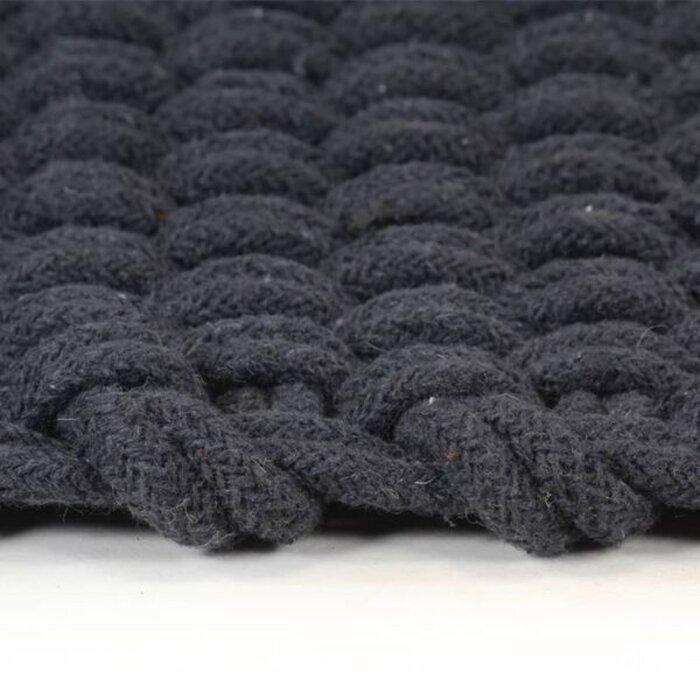 Vidaxl Rechteckiger Baumwollteppich Anthrazit 160x230 cm - Outlet bis zu 46% sparen