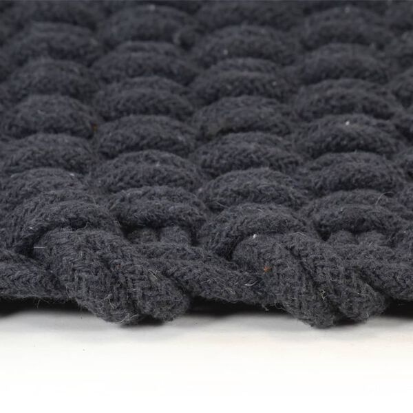 Vidaxl Rechteckiger Baumwollteppich Anthrazit 160x230 cm - Outlet bis zu 46% sparen