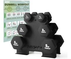 6-tlg. Kurzhantel-Set mit Ständer, 18 kg - bis zu 46% sparen