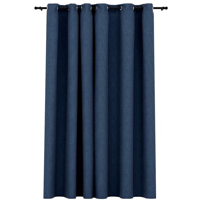 Vidaxl Verdunkelungsvorhang Leinenoptik Blau 290x245cm - jetzt bis zu 44% Rabatt