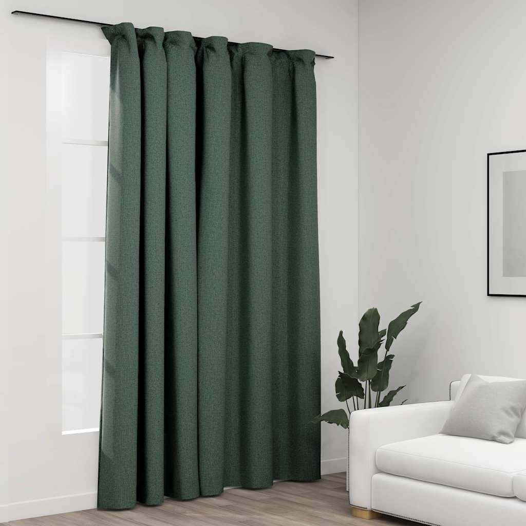 Vidaxl Verdunkelungsvorhang Leinenoptik Grün 290x245cm - jetzt bis zu 39% Rabatt