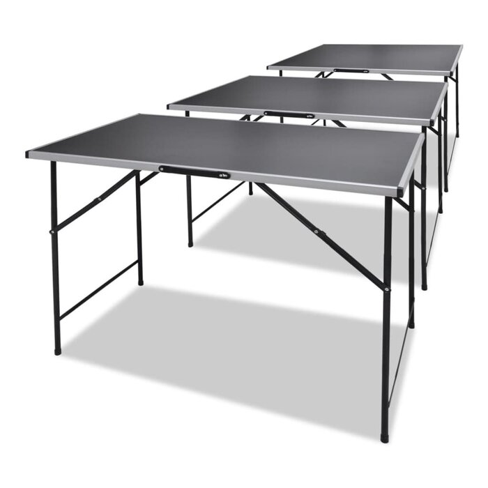 Vidaxl 3er Tapeziertisch Set klappbar 100x60cm Schwarz - bis zu 41% sparen