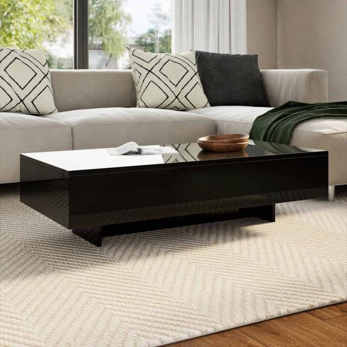 Vidaxl Design Couchtisch Schwarz Hochglanz, 115x55cm - bis zu 41% sparen