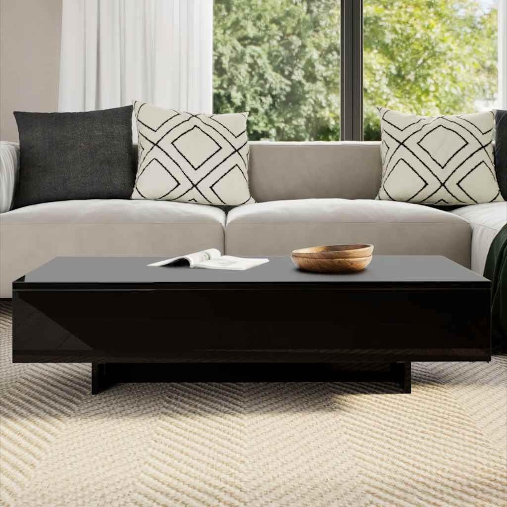 Vidaxl Design Couchtisch Schwarz Hochglanz, 115x55cm - bis zu 41% sparen