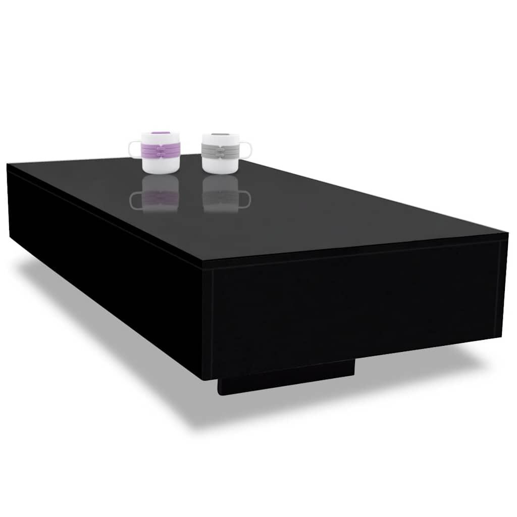 Vidaxl Design Couchtisch Schwarz Hochglanz, 115x55cm - bis zu 41% sparen