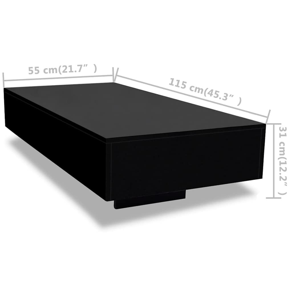 Vidaxl Design Couchtisch Schwarz Hochglanz, 115x55cm - bis zu 41% sparen