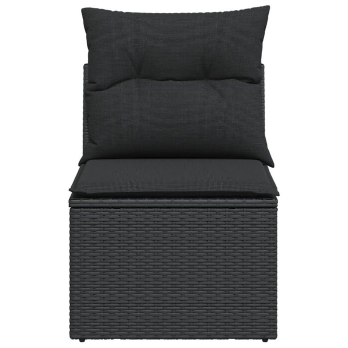 Vidaxl Modularer Poly-Rattan Gartenstuhl mit Kissen - Schwarz - bis zu 40% günstiger