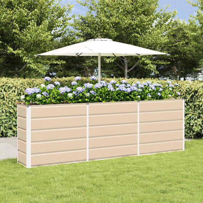 Vidaxl Großer Pflanzkübel aus Stahl, 240x40x75 cm, Elfenbein - bis zu 39% sparen