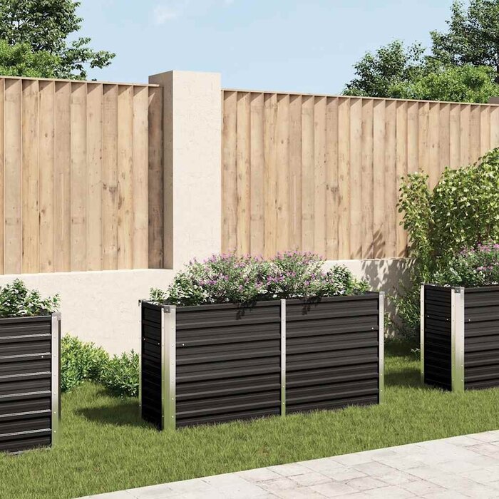 Vidaxl Hochbeet aus verzinktem Stahl 160x40x77cm Anthrazit - bis zu 39% Rabatt