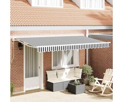 Vidaxl Ersatzstoff für Markise 380x195 cm - Anthrazit/Weiß - bis zu 45% sparen