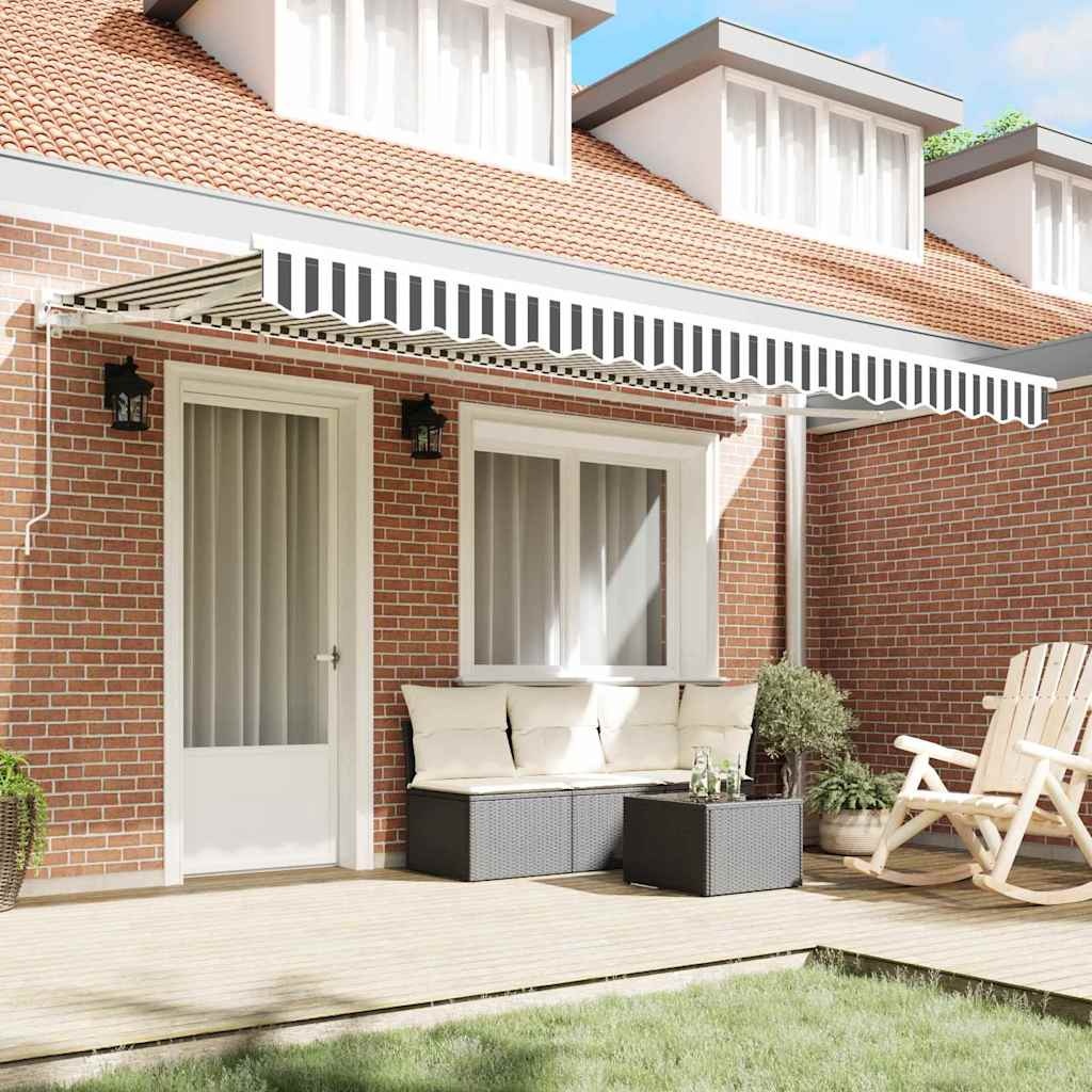 Vidaxl Ersatz-Markisenstoff 380 x 195 cm - Anthrazit/Weiß - bis zu 40% günstiger