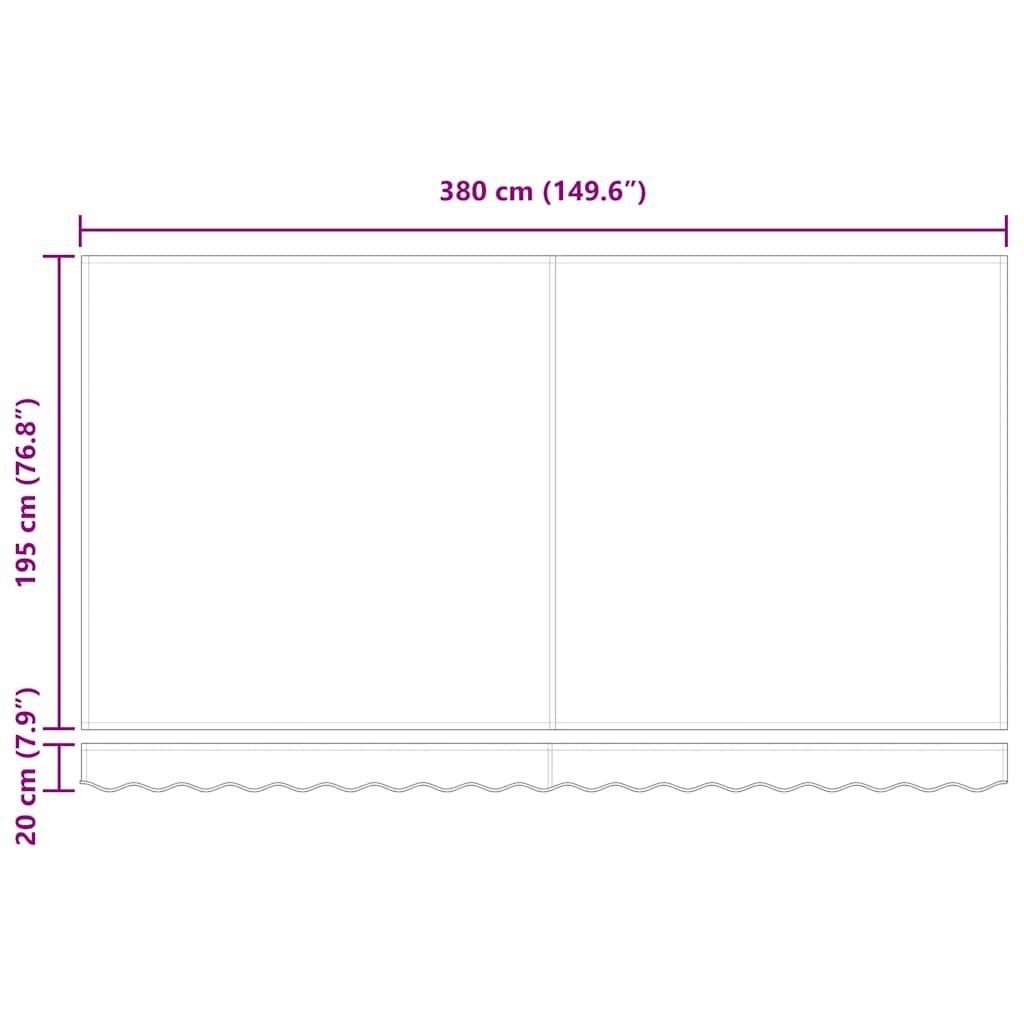 Vidaxl Ersatz-Markisenstoff 380 x 195 cm - Anthrazit/Weiß - bis zu 40% günstiger
