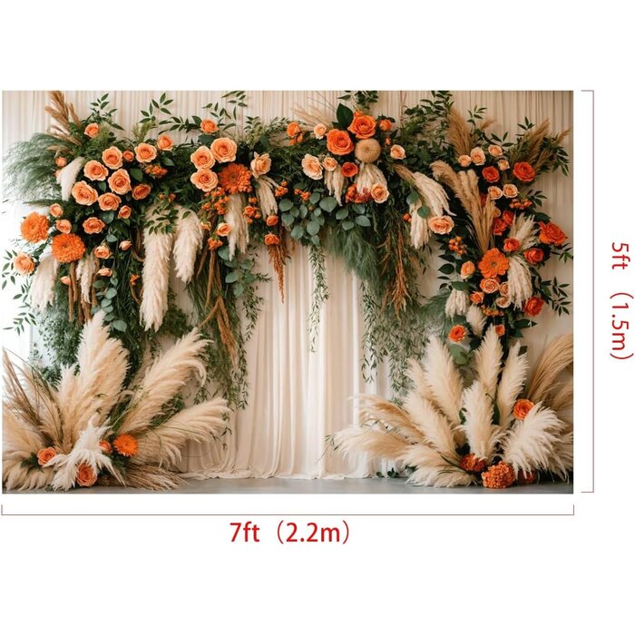 Kate Fotografie Hintergrund Boho-Bogen & Pampasgras | 2,2 x 1,5m | bis zu 38% Rabatt