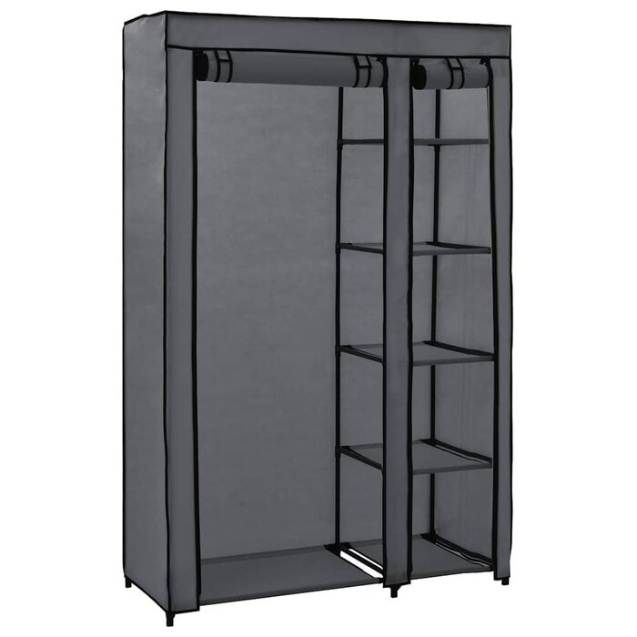 Vidaxl Faltbarer Kleiderschrank 110x45x175 cm Grau - bis zu 39% Rabatt