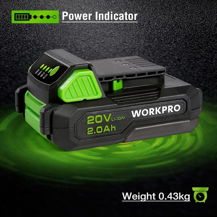 20V Lithium-Ionen-Akku 2000 mAh - Mit LED-Anzeige - Jetzt bis zu 37% sparen