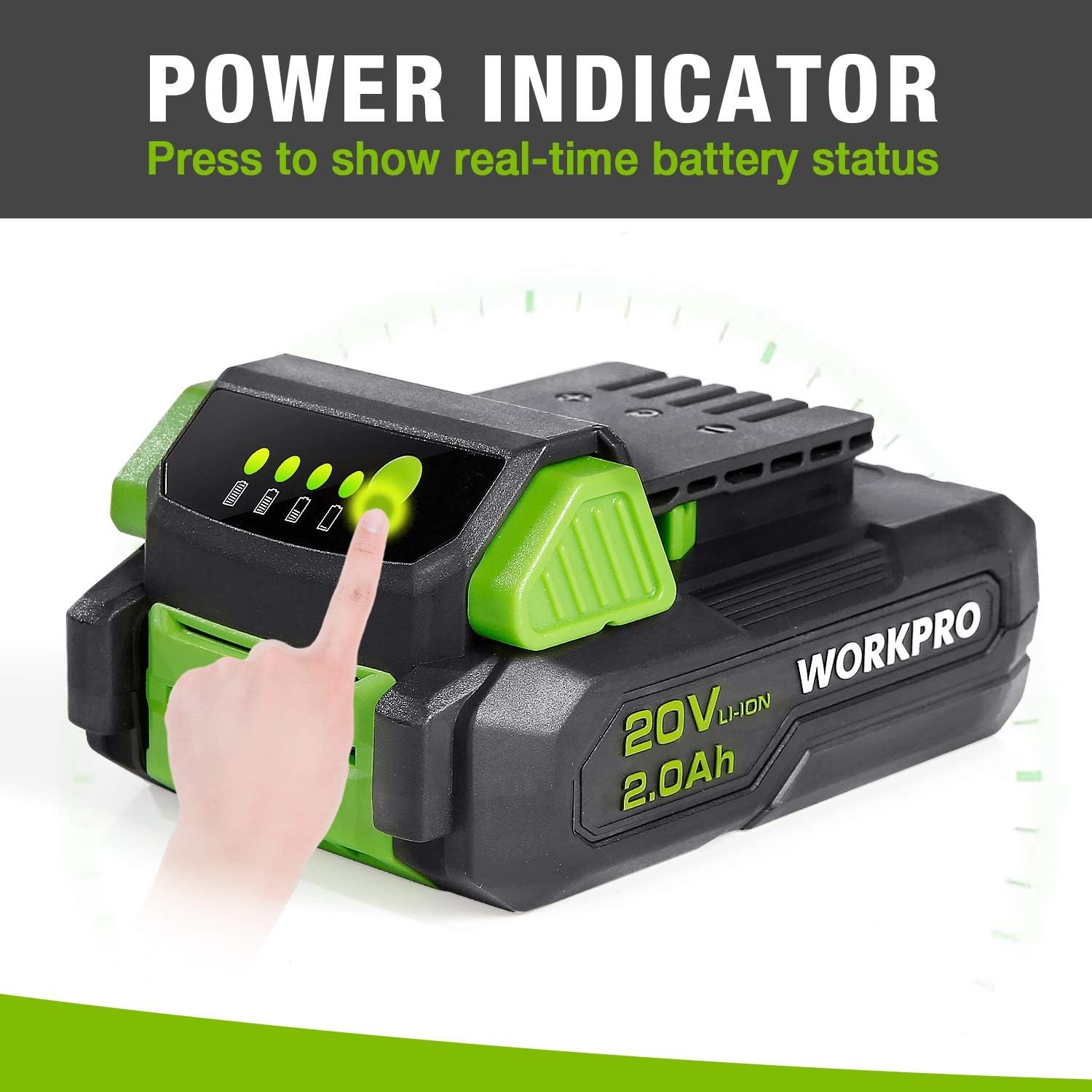 20V Lithium-Ionen-Akku 2000 mAh - Mit LED-Anzeige - Jetzt bis zu 37% sparen
