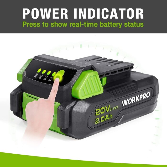 20V Lithium-Ionen-Akku 2000 mAh - Mit LED-Anzeige - Jetzt bis zu 37% sparen