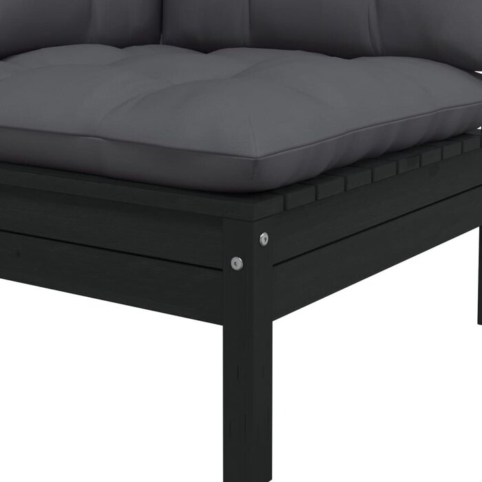 Vidaxl Modulare 2-Sitzer Gartenbank Kiefer Schwarz - bis zu 42% günstiger