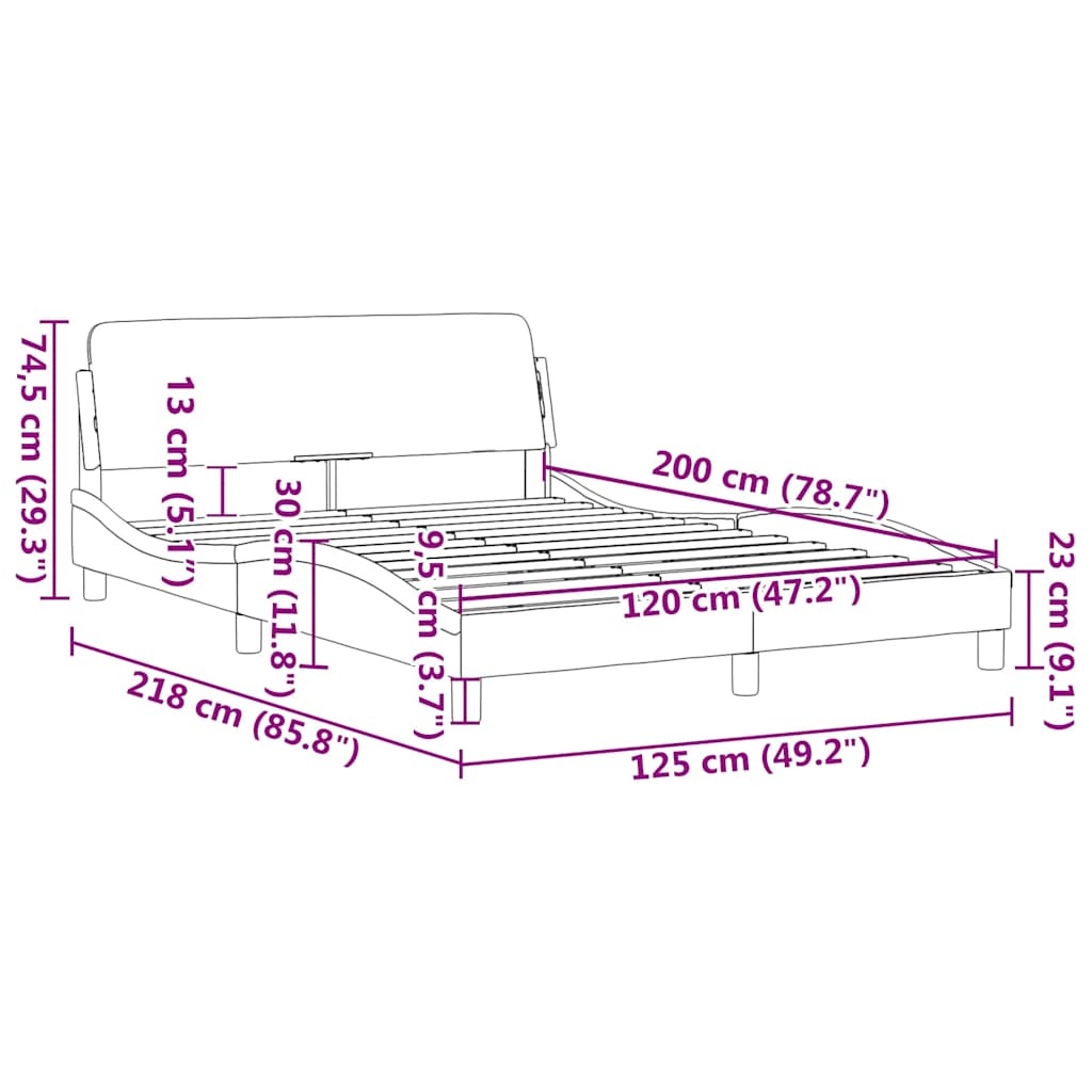 Vidaxl Polsterbett 120x200 cm Dunkelgrau inkl. Lattenrost - bis zu 37% sparen