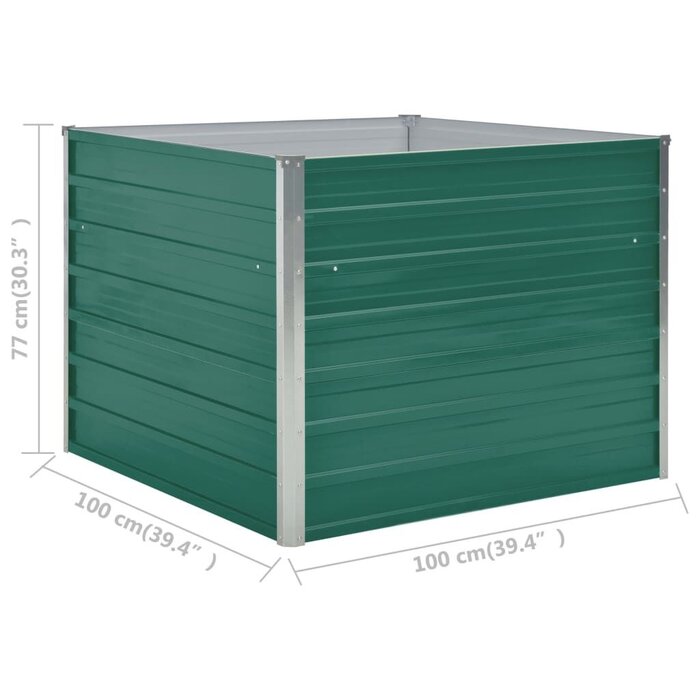 Vidaxl Hochbeet 100x100x77 cm Stahl Grün - Outlet bis zu 40% günstiger