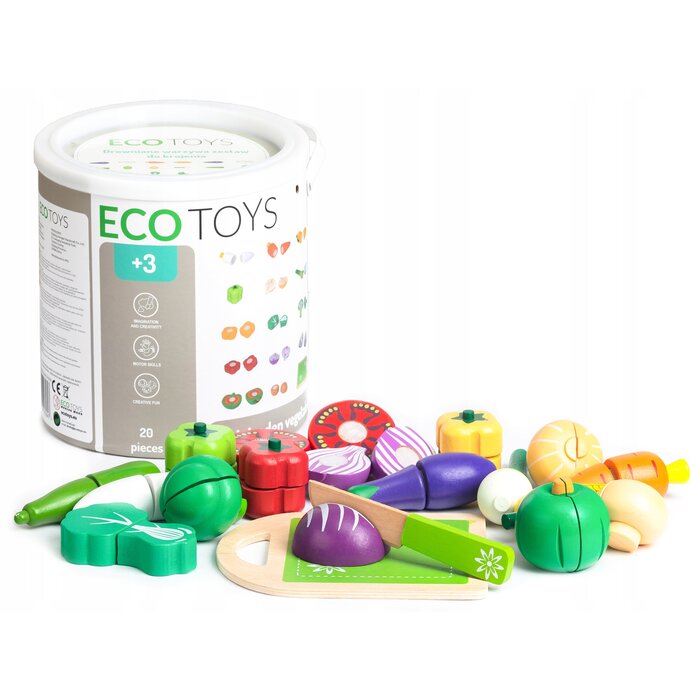 Ecotoys Holz-Schneidegemüse Set für Kinderküchen - bis zu 68% Rabatt
