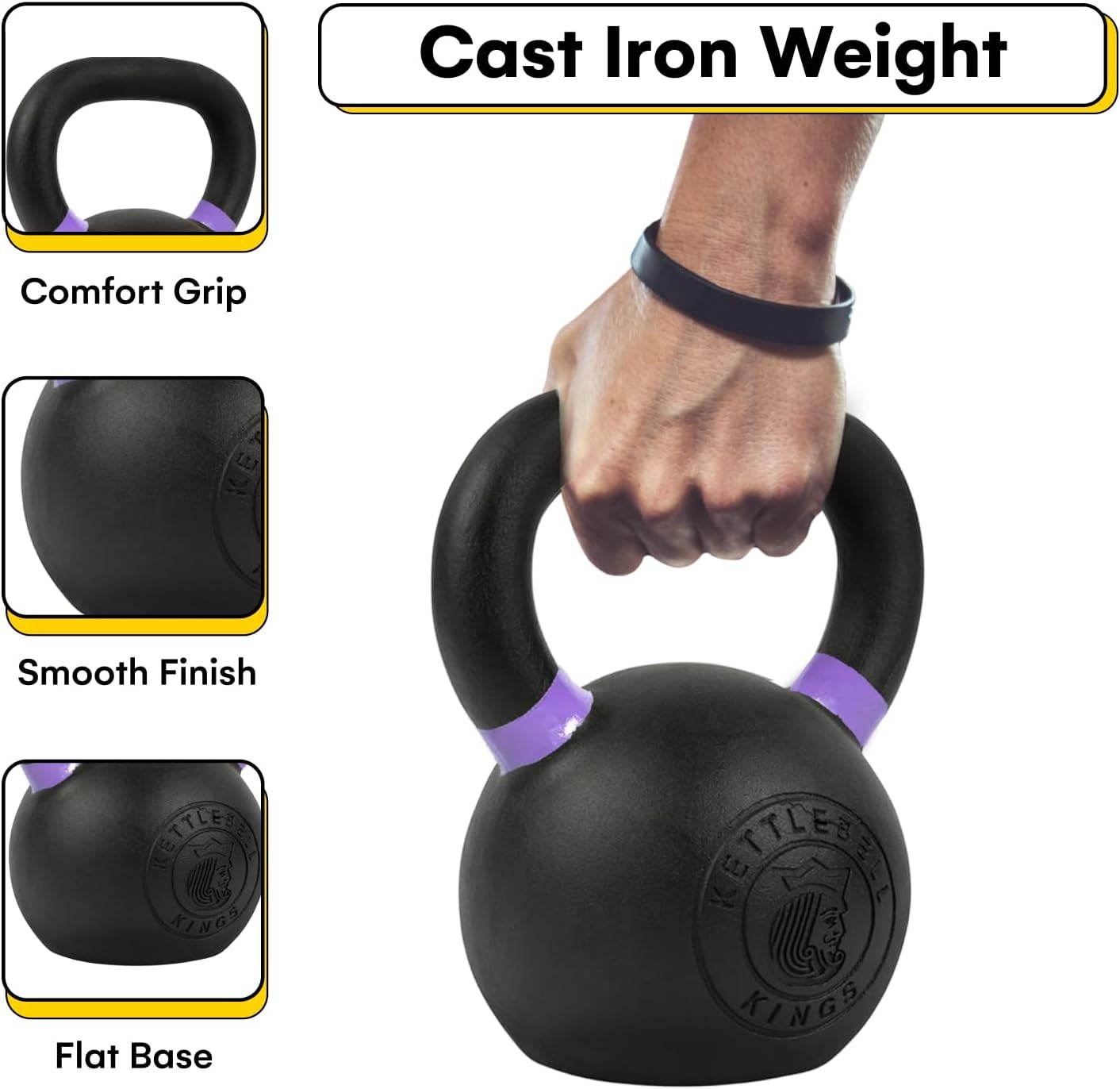 Gusseisen Kettlebell Prism Violet - Profi-Training bis zu 41% günstiger