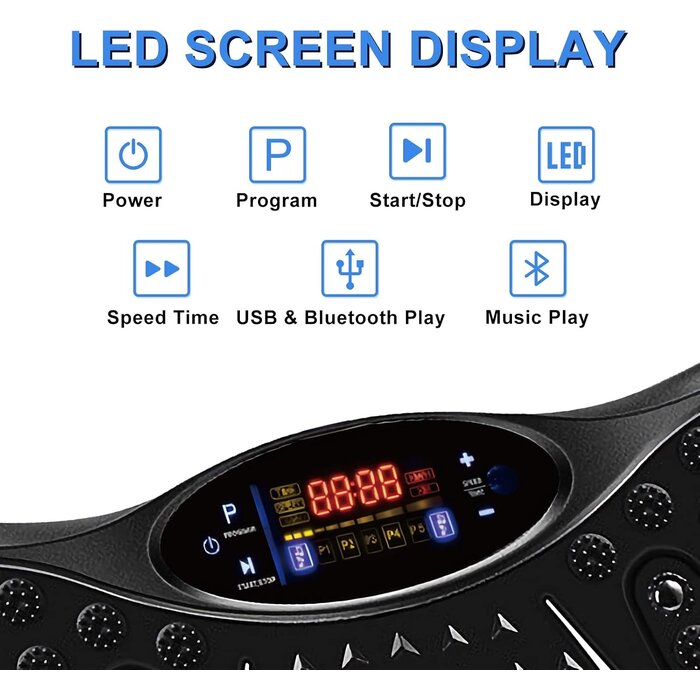 Vibrationsplatte Ganzkörpertrainer - 200W, Bluetooth, bis zu 40% Rabatt