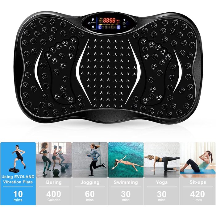 Vibrationsplatte Ganzkörpertrainer - 200W, Bluetooth, bis zu 40% Rabatt