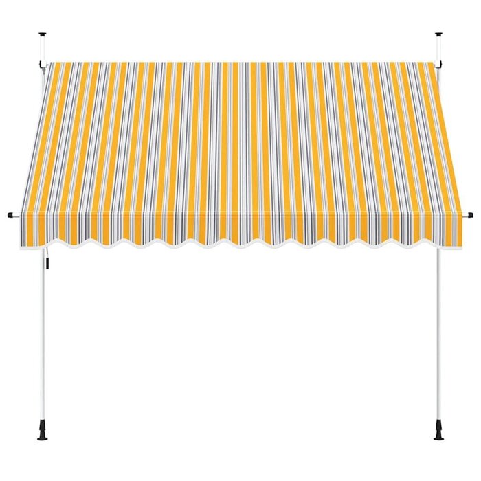 Vidaxl Manuelle Markise 300 cm, gelb-blau gestreift - bis zu 44% Rabatt