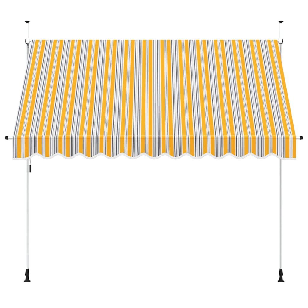 Vidaxl Manuelle Markise 300 cm, gelb-blau gestreift - bis zu 44% Rabatt