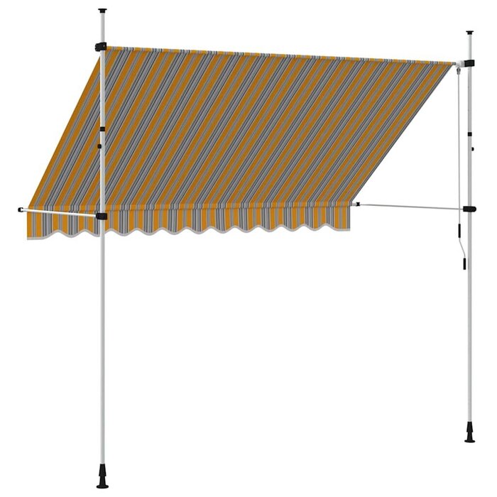 Vidaxl Manuelle Markise 300 cm, gelb-blau gestreift - bis zu 44% Rabatt
