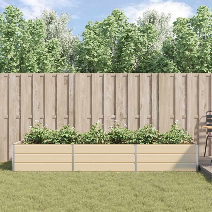 Vidaxl Design-Pflanzkübel Elfenbein 290cm - Verzinkter Stahl - bis zu 40% Rabatt