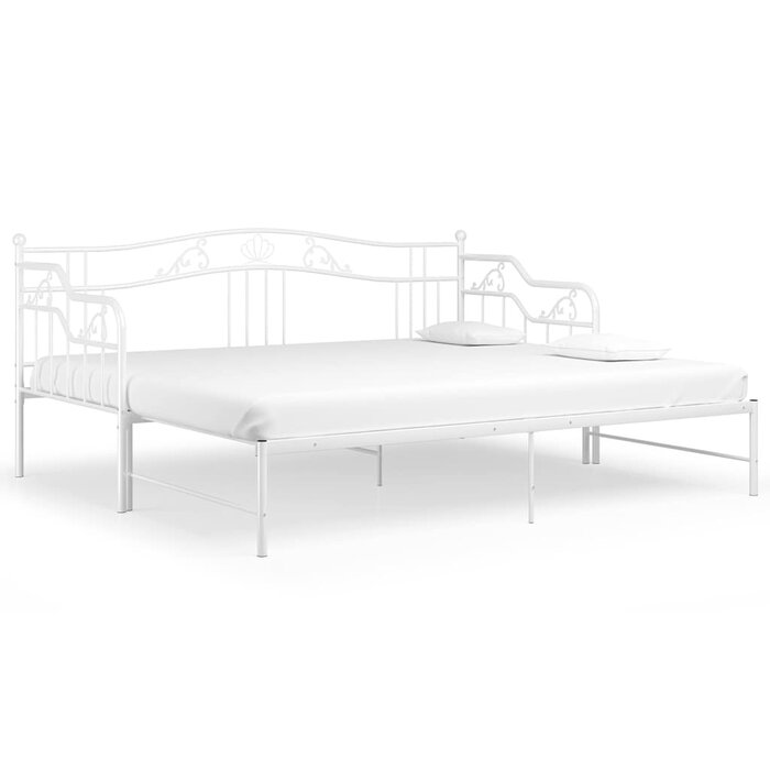 Vidaxl Ausziehbares Schlafsofa Metall 90x200 cm - Weiß - bis zu 39% sparen