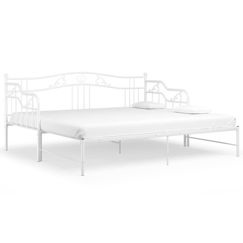 Vidaxl Ausziehbares Schlafsofa Metall 90x200 cm - Weiß - bis zu 39% sparen