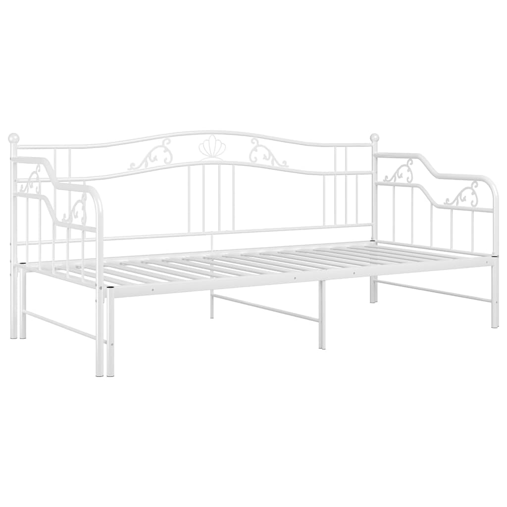 Vidaxl Ausziehbares Schlafsofa Metall 90x200 cm - Weiß - bis zu 39% sparen