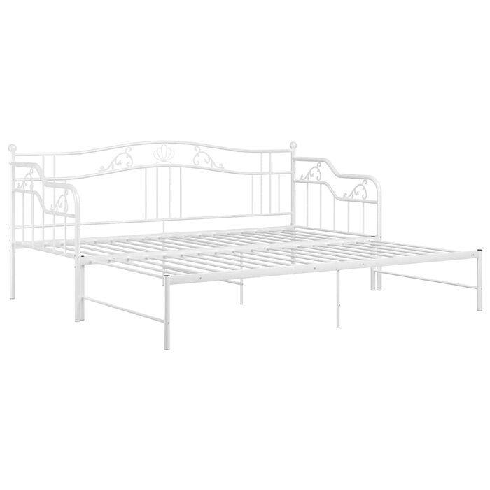 Vidaxl Ausziehbares Schlafsofa Metall 90x200 cm - Weiß - bis zu 39% sparen